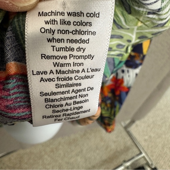 NWOT Paisley & Gray Tropical Print Button Front Shirt Cotton Multi-color XXL - Picture 8 of 9